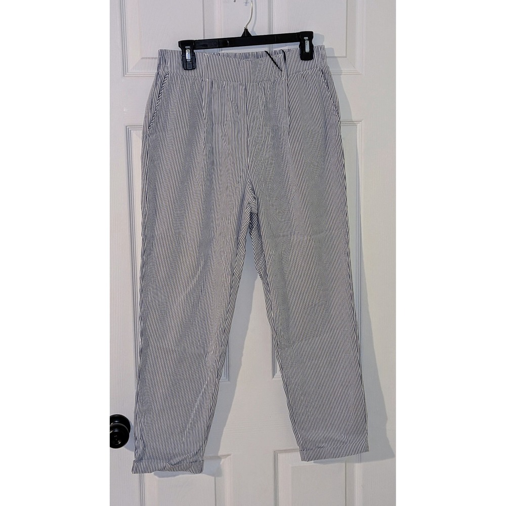 Shinestar‎ (Buckle) XL Blue White Striped Drawstring Waist Pants Joggers NWT